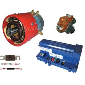 High Speed Golf Cart Upgrade Kit - Admiral MOT-A1 Motor, Alltrax SR48500 Controller & Accessories for Club Car DS Series Carts