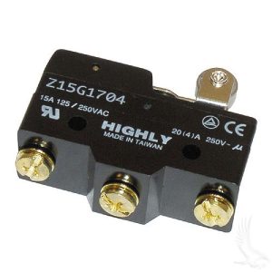 MICRO SWITCH , 3 TERMINAL, FOR EZGO TXT GAS & ELECTRIC 1965-UP NON-DCS, MARATHON 1983-1994